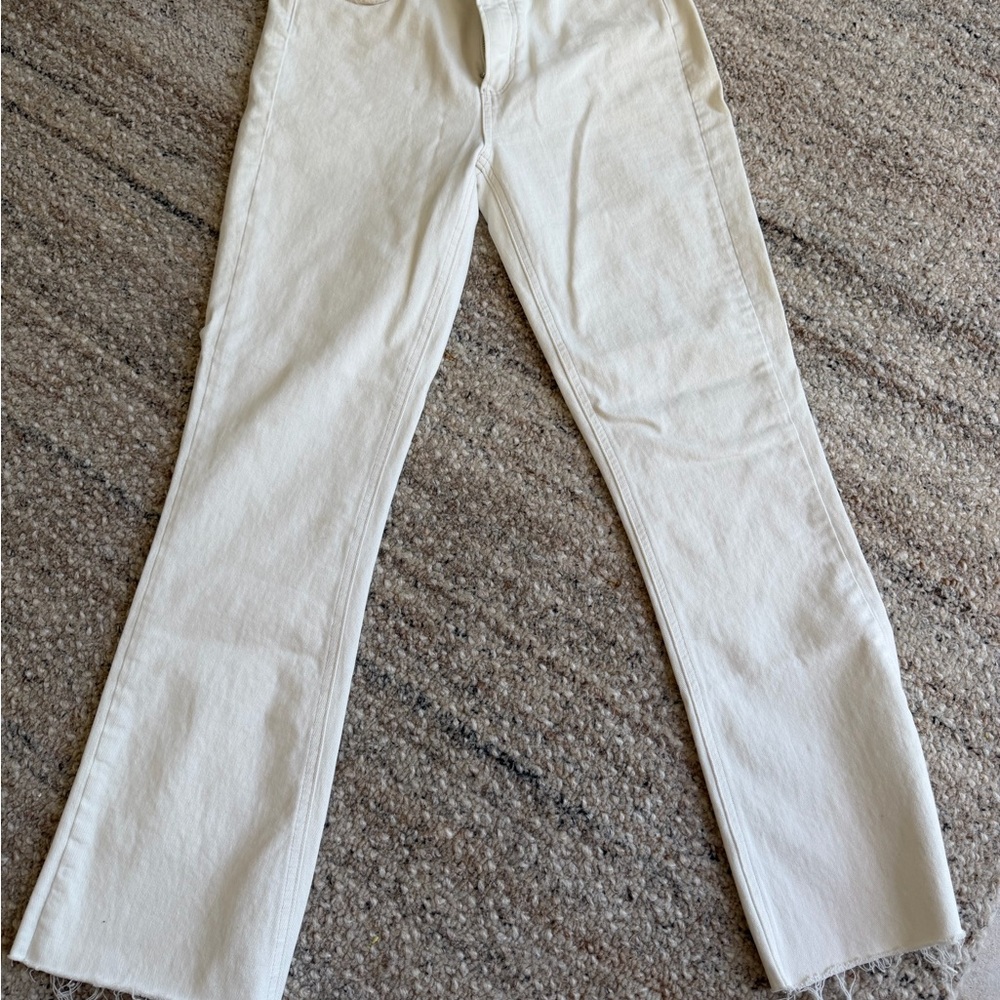 Paige Brand Women's Straight Leg Jeans in Cream